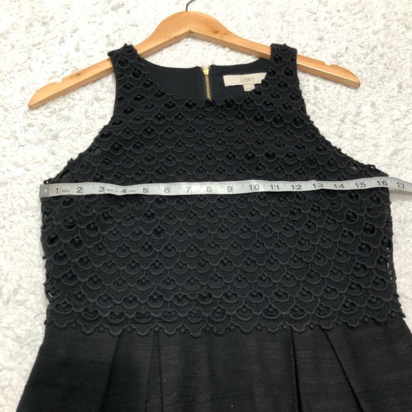LOFT Black Lace Bodice Sleeveless Dress - Picture 7 of 9